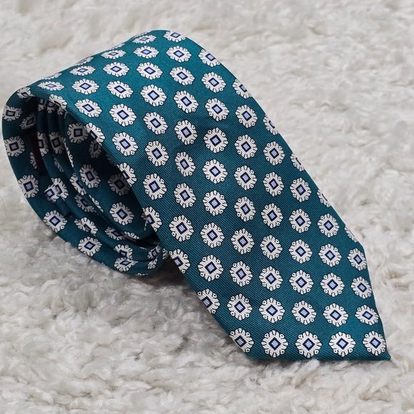 Charles Tyrwhitt Other - Charles Tyrwhitt Mens‎ Blue Geometric Silk Neck Tie Modern Career Professional